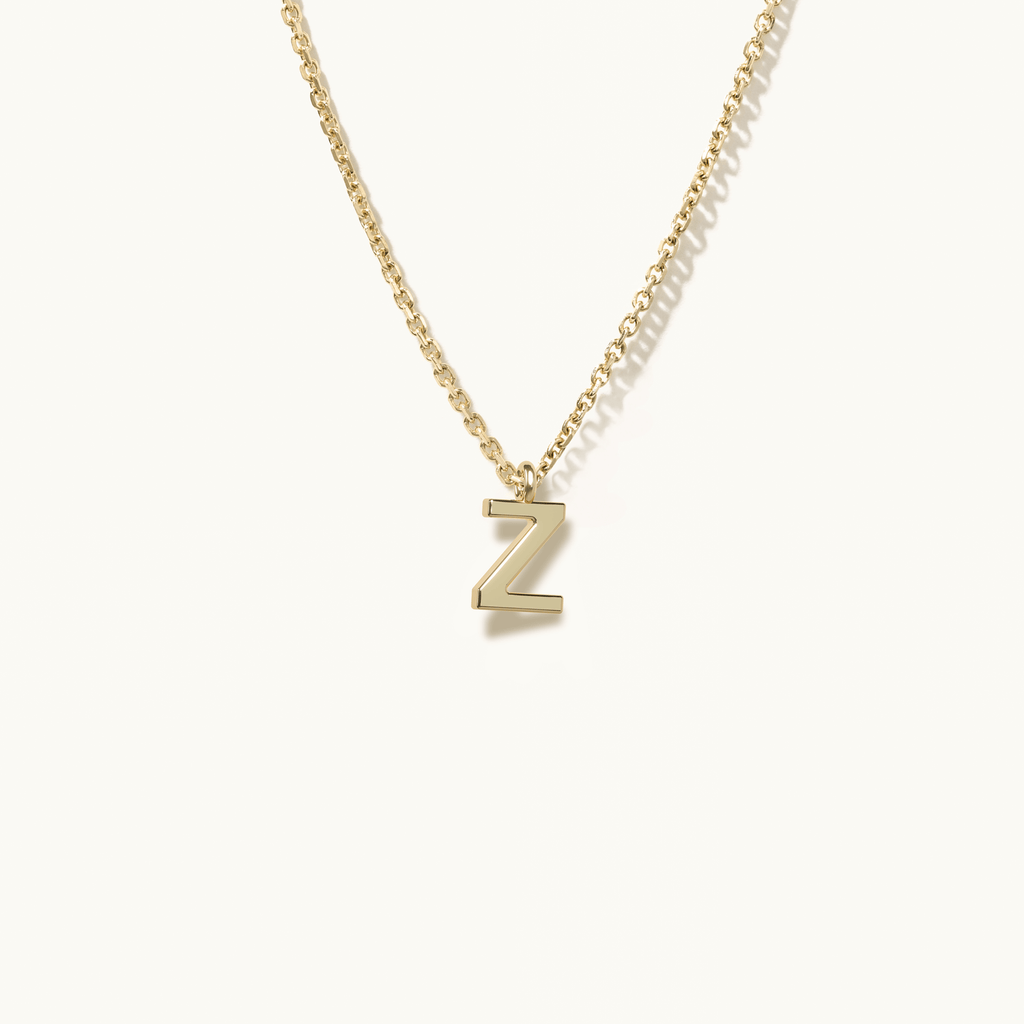 Jewellers District's Gold Initial Pendant Necklace: Z in 14k Yellow Gold