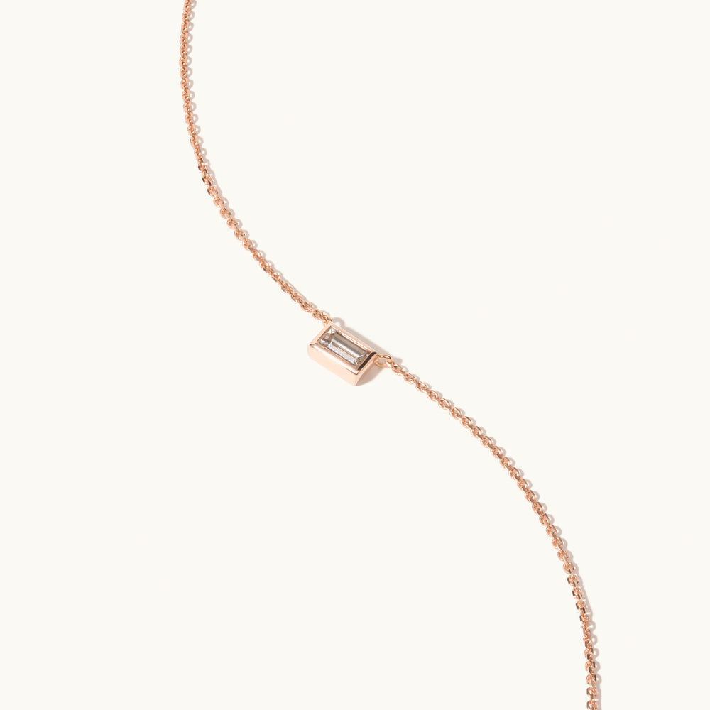 Jewellers District's Baguette-Cut Bezel-Set Diamond Pendant Necklace in 10k Rose Gold #2