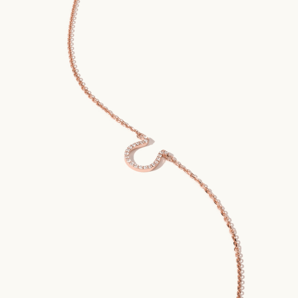 Jewellers District's Horseshoe Diamond Pavé Pendant Necklace in 14k Rose Gold #2