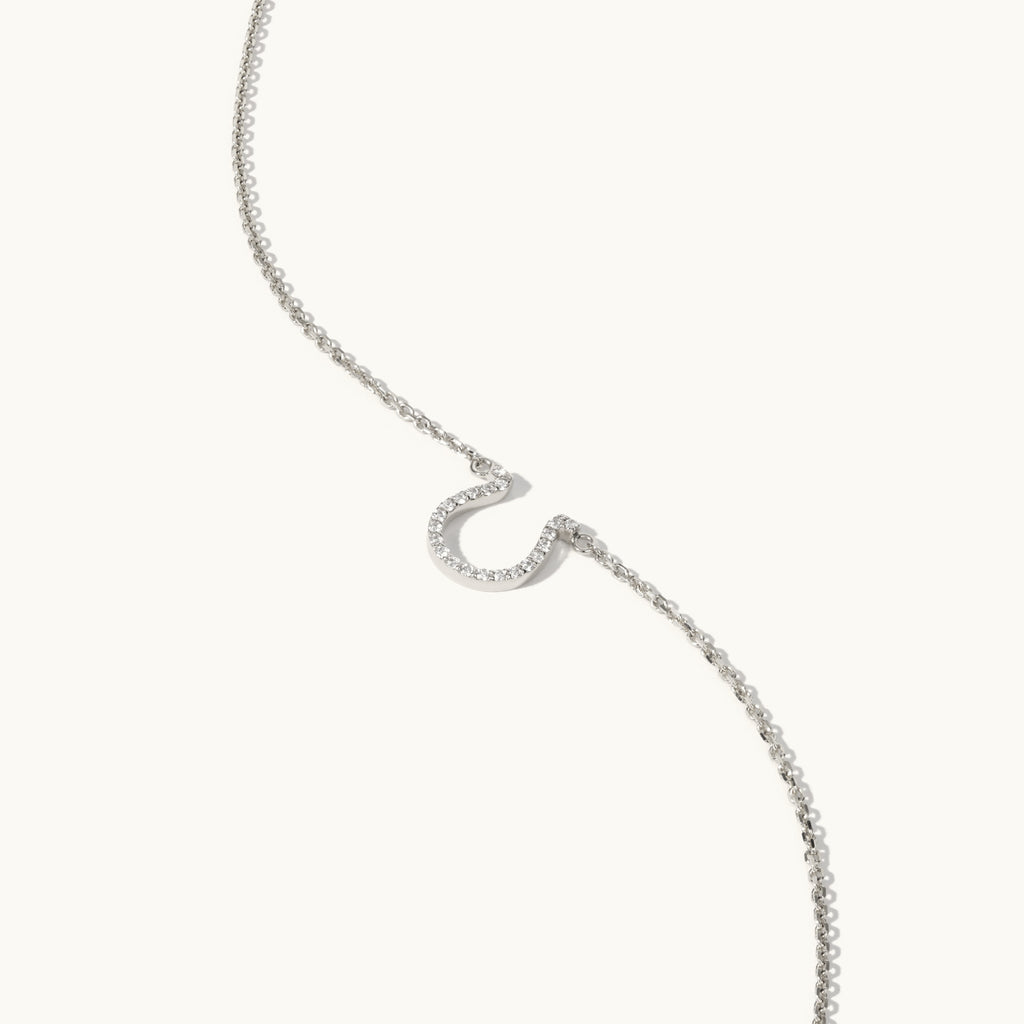 Jewellers District's Horseshoe Diamond Pavé Pendant Necklace in 14k White Gold #2