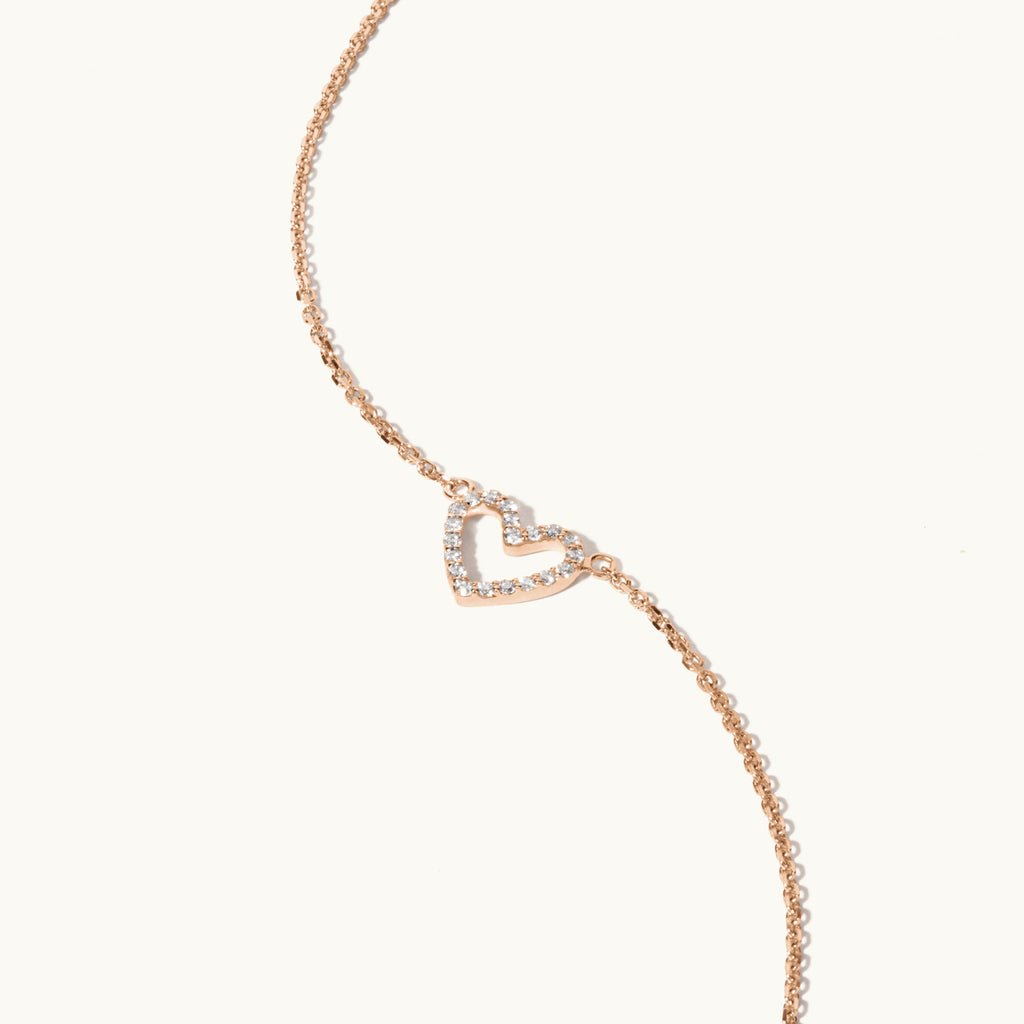 Jewellers District's Heart Diamond Pavé Pendant Necklace in 14k Rose Gold #2