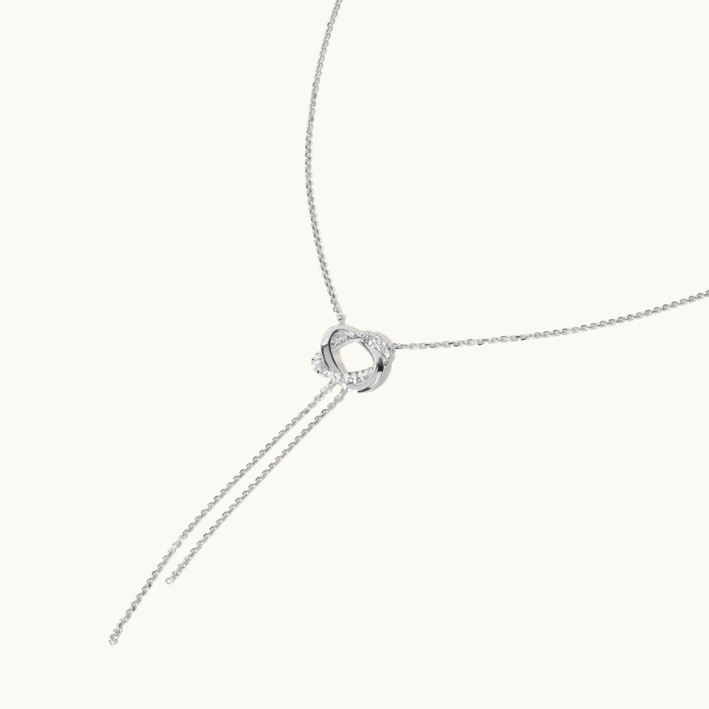 Jewellers District's Twist Diamond Pavé Lariat Necklace in 14k White Gold #2