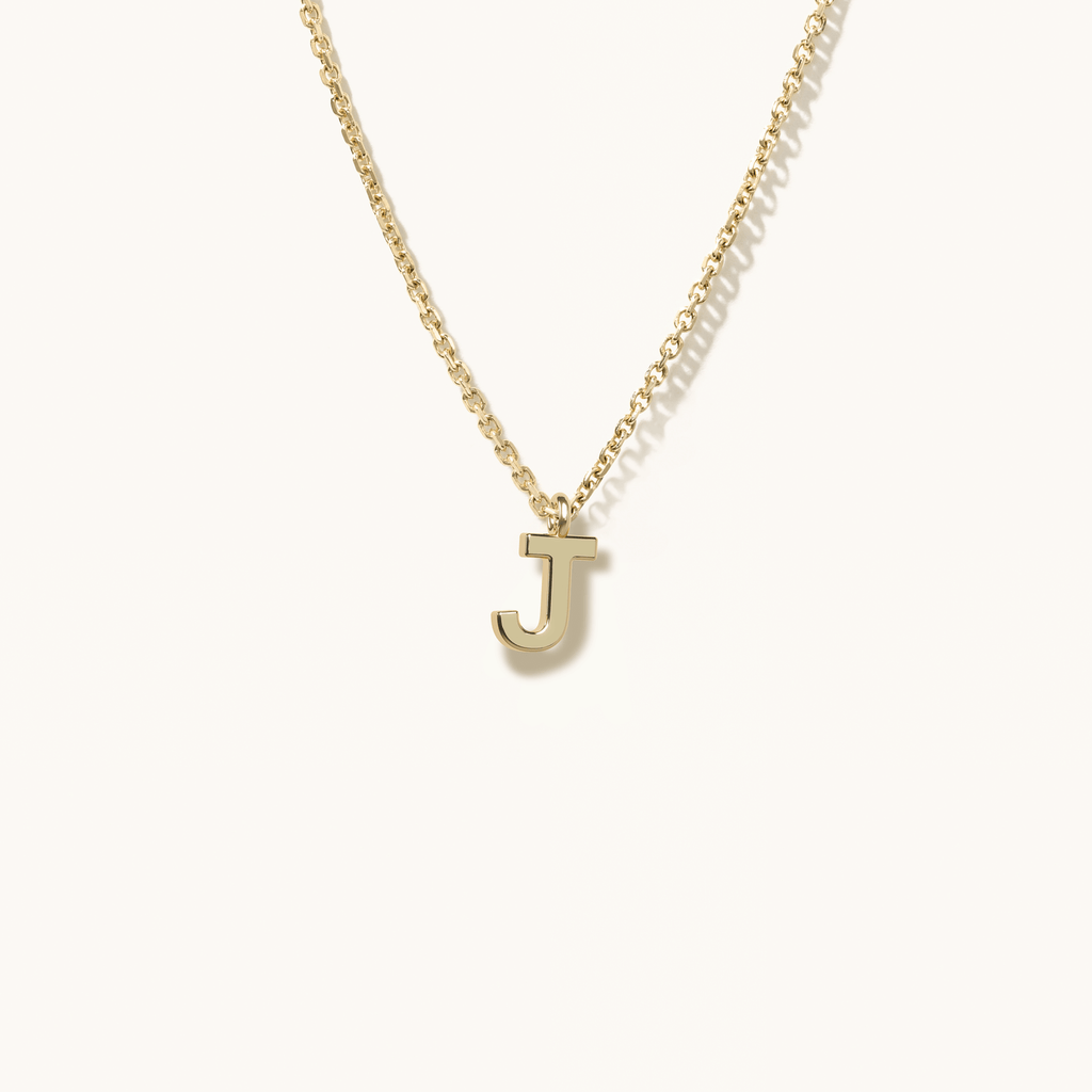 Jewellers District's Gold Initial Pendant Necklace: J in 14k Yellow Gold