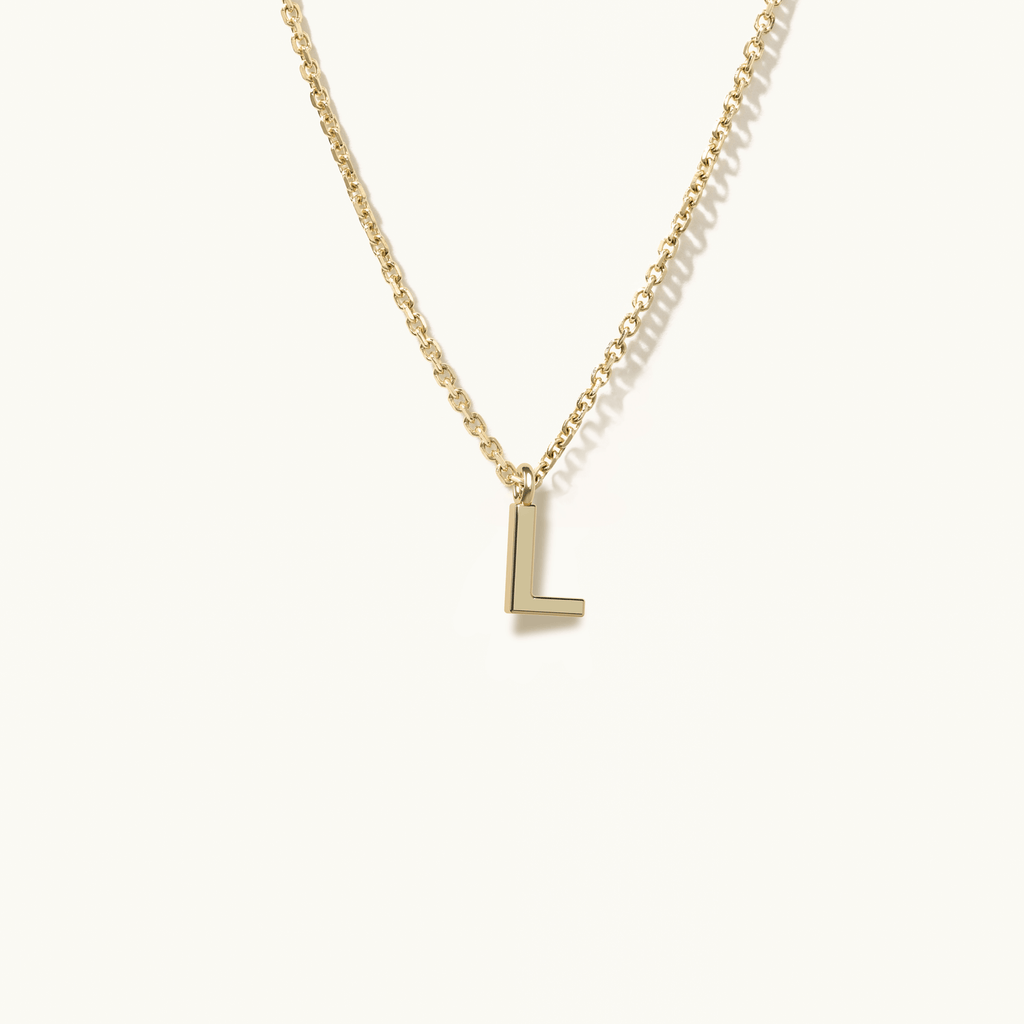 Jewellers District's Gold Initial Pendant Necklace: L in 14k Yellow Gold