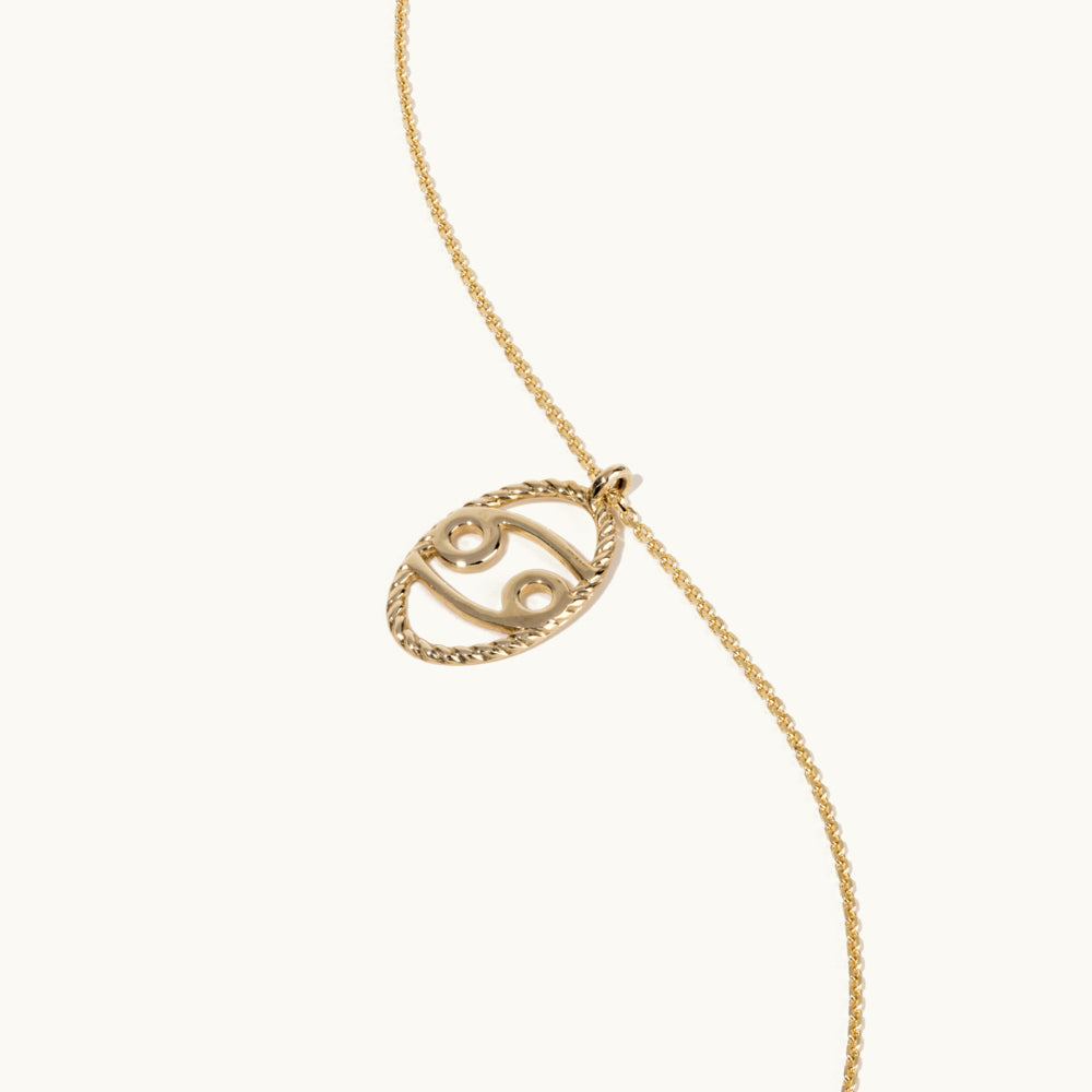 Jewellers District's Gold Zodiac Charm Necklace: Cancer in 14k Yellow Gold