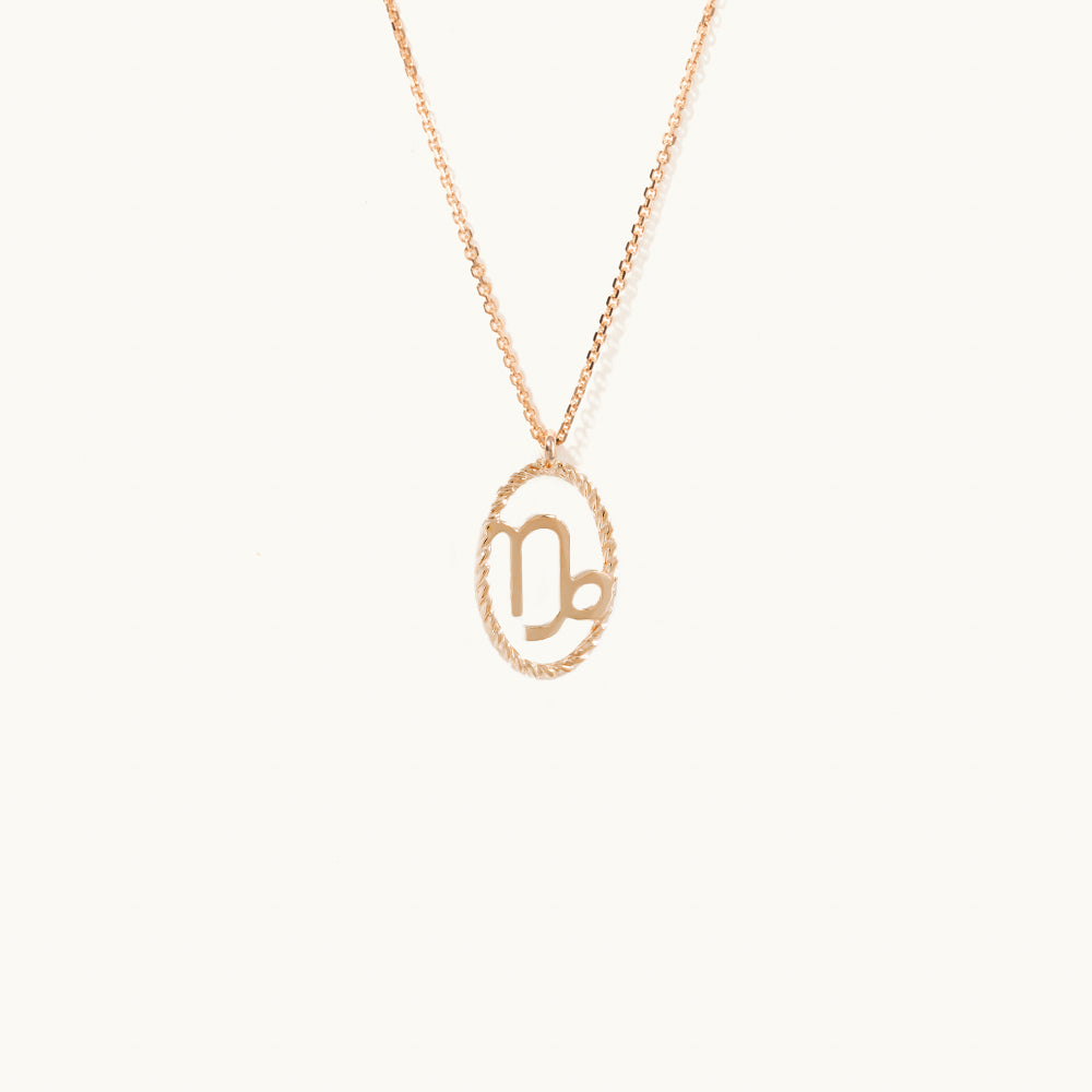 Jewellers District's Gold Zodiac Charm Necklace: Capricorn in 14k Rose Gold