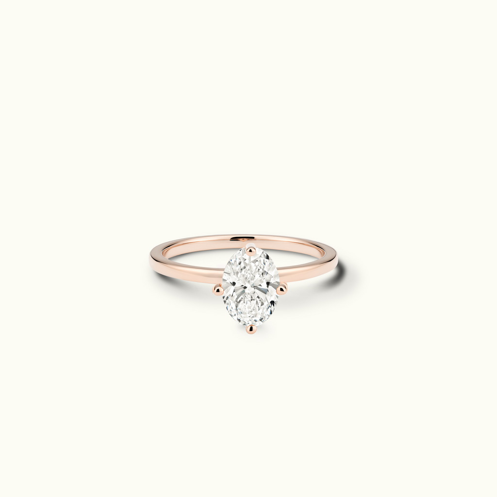 Jewellers District's Compass Diamond Engagement Ring in 14k Rose Gold, Oval