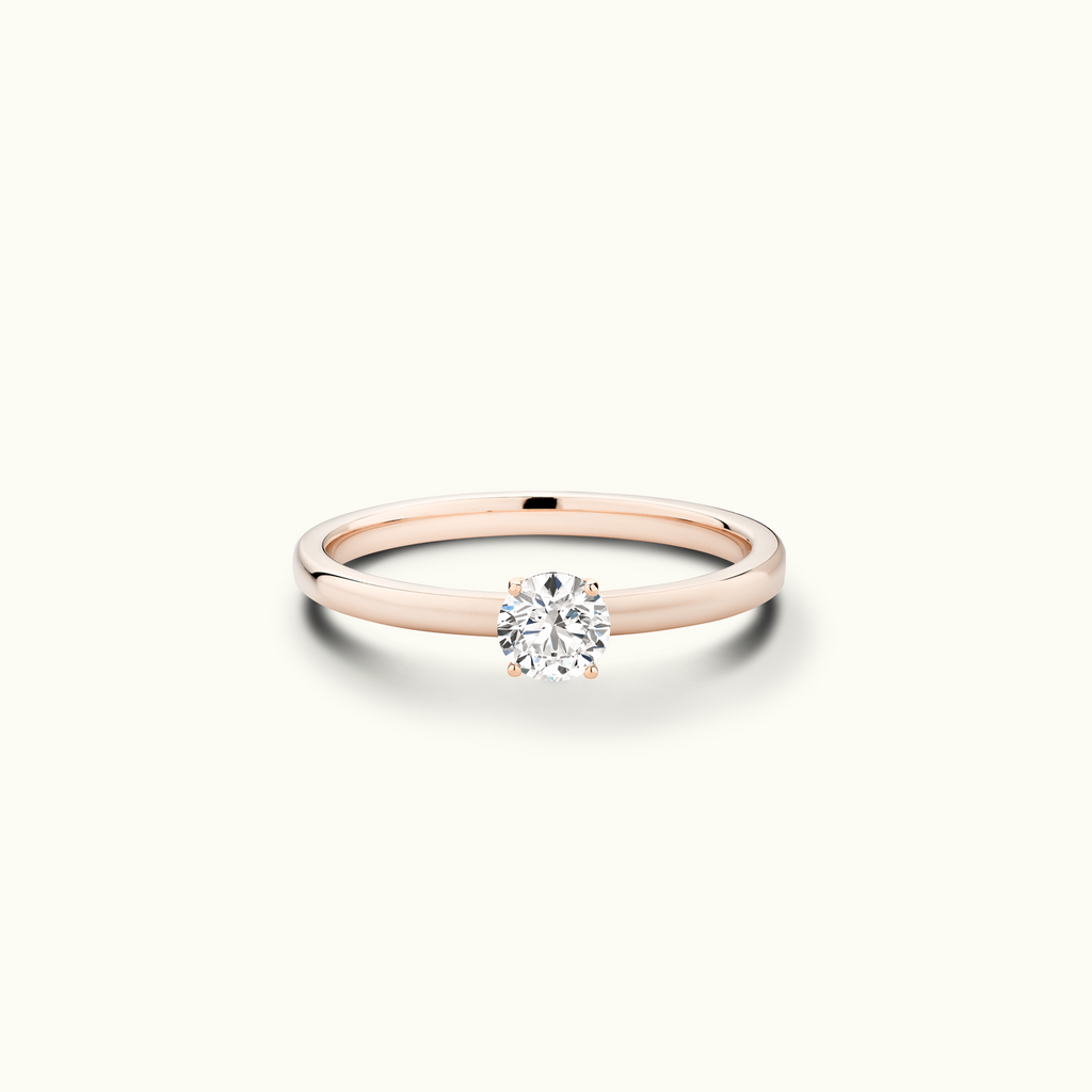 Jewellers District's Diamond Engagement Ring with Signature Knot-Basket and Accent Diamonds in 14k Rose Gold, Round