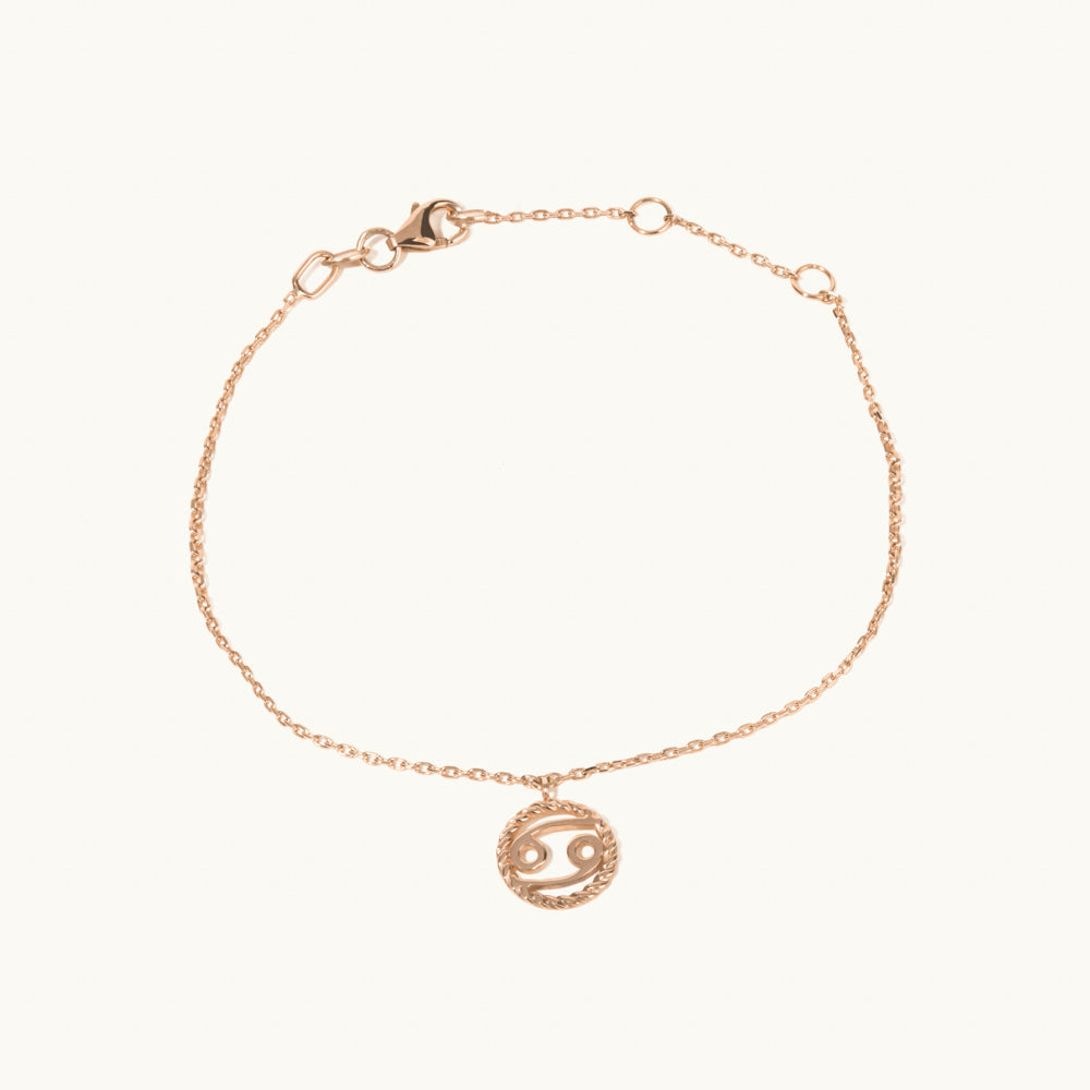 Jewellers District's Gold Zodiac Charm Bracelet: Cancer in 10k Rose Gold