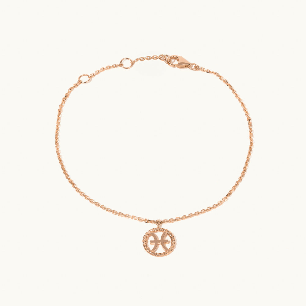 Jewellers District's Gold Zodiac Charm Bracelet: Pisces in 10k Rose Gold