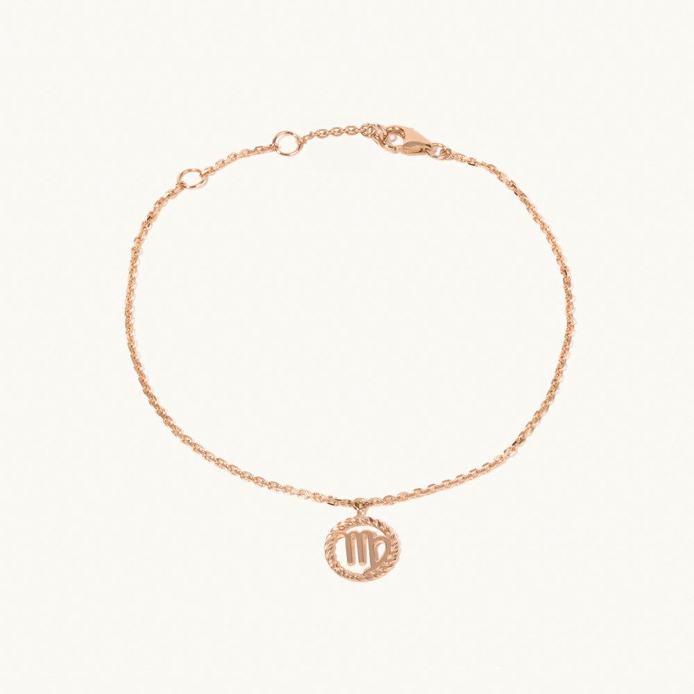 Jewellers District's Gold Zodiac Charm Bracelet: Virgo in 10k Rose Gold