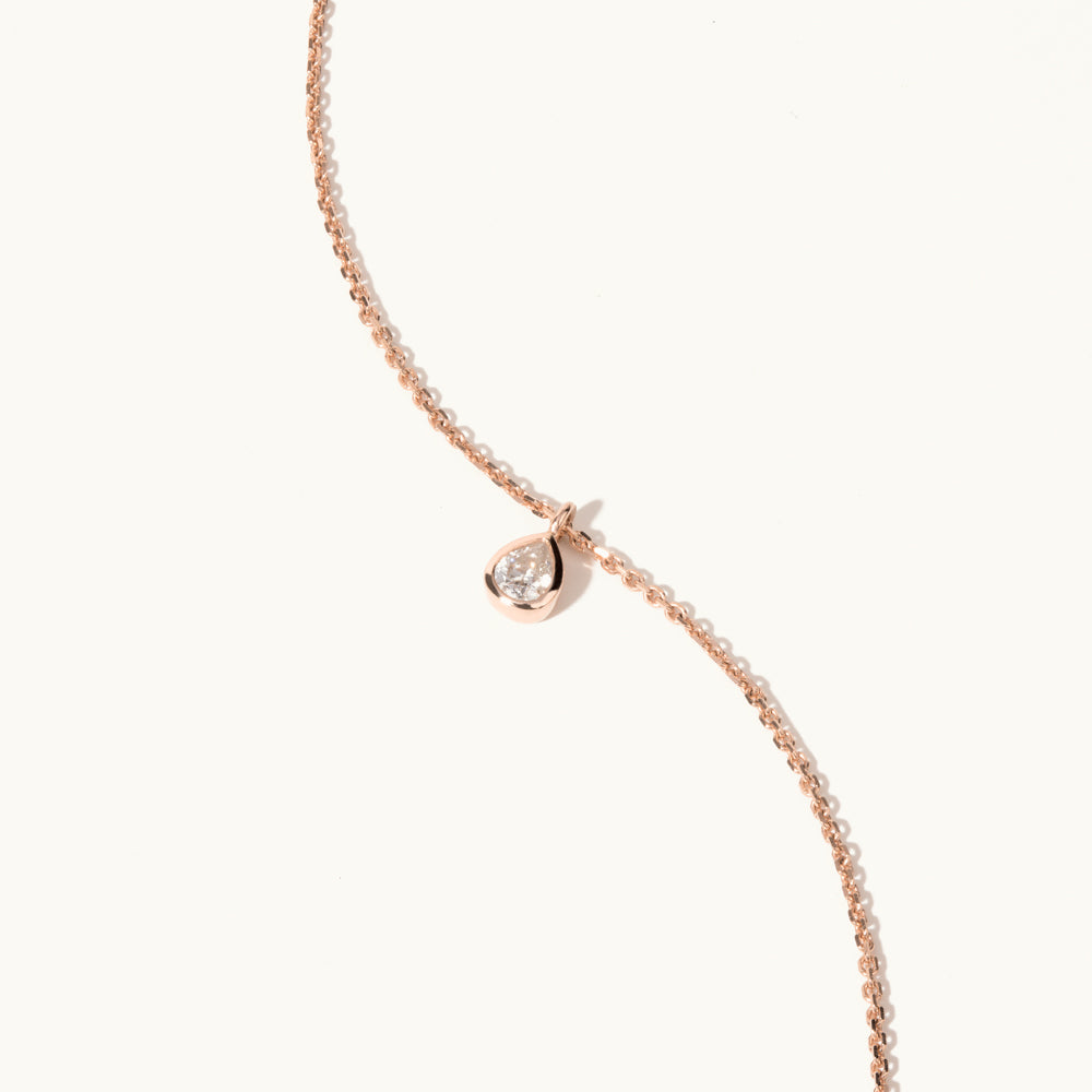 Jewellers District's Pear-Cut Bezel-Set Diamond Pendant Necklace in 14k Rose Gold #2