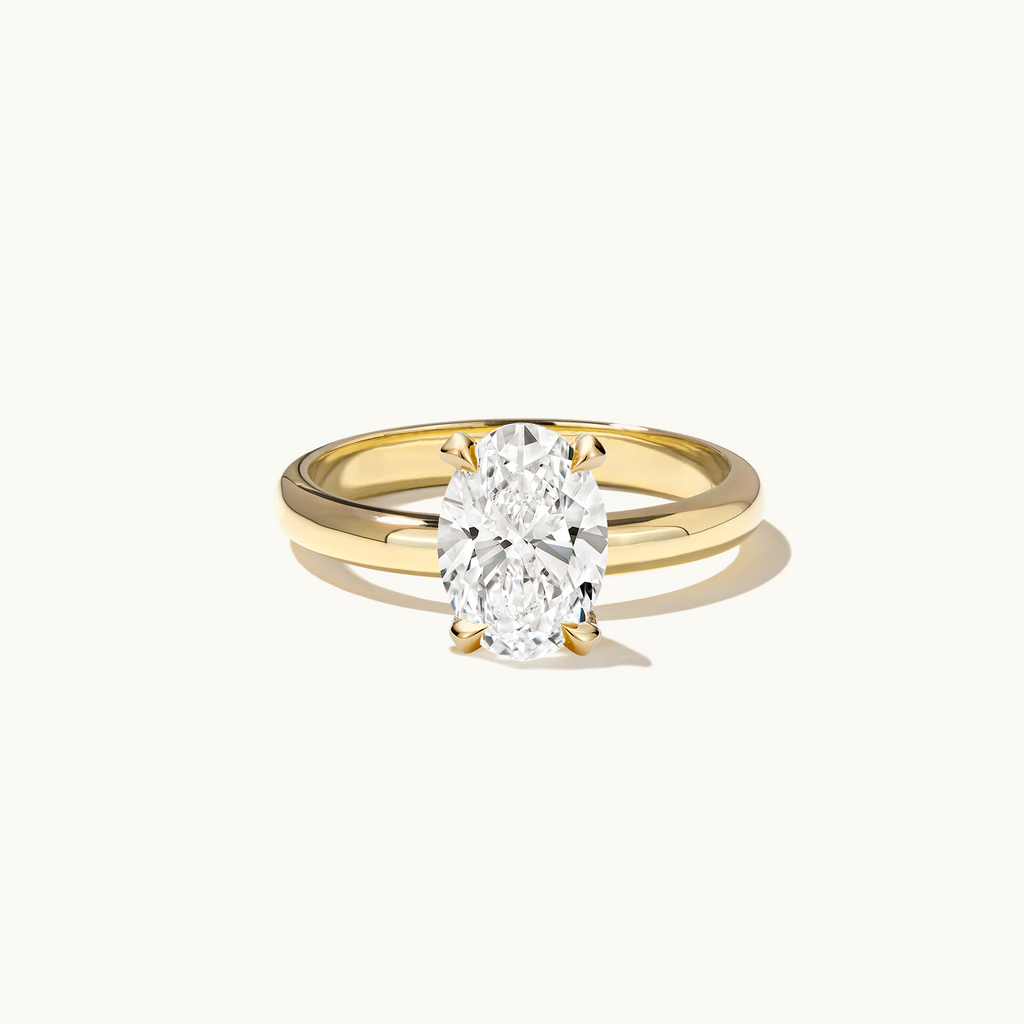 Jewellers District's Diamond Engagement Ring with Thick Band in 14k Yellow Gold, Oval