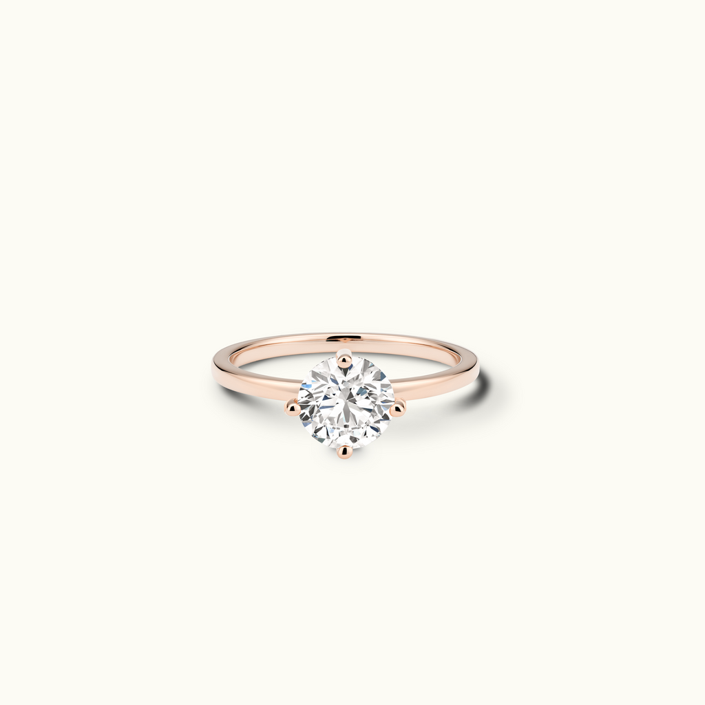 Jewellers District's Compass Diamond Engagement Ring in 14k Rose Gold, Round