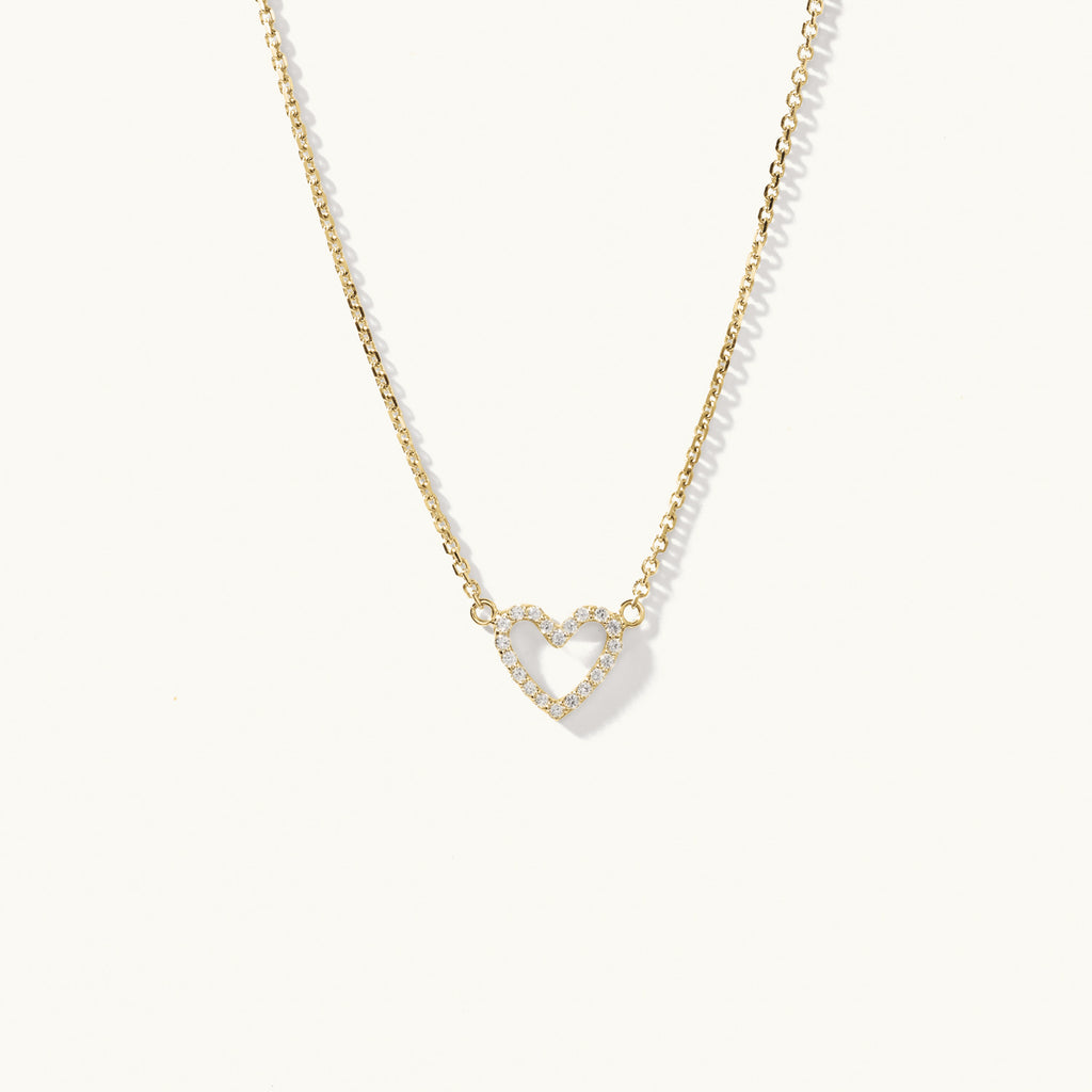 Jewellers District's Heart Diamond Pavé Pendant Necklace in 10k Yellow Gold