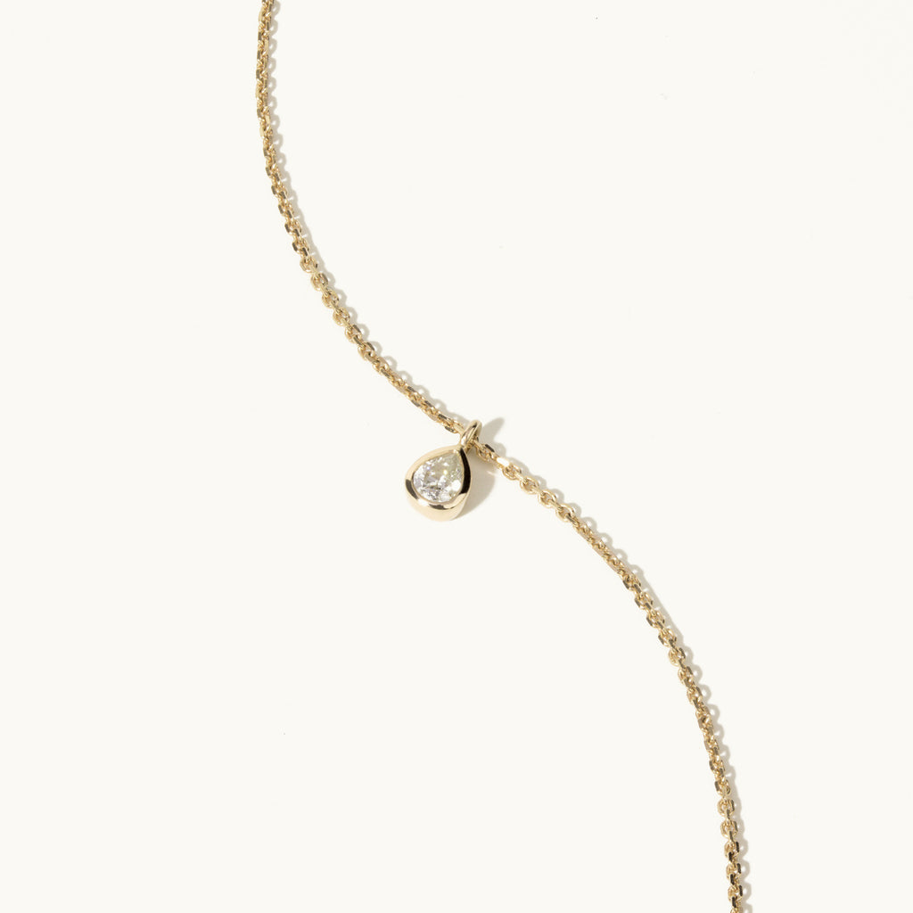 Jewellers District's Pear-Cut Bezel-Set Diamond Pendant Necklace in 14k Yellow Gold #2